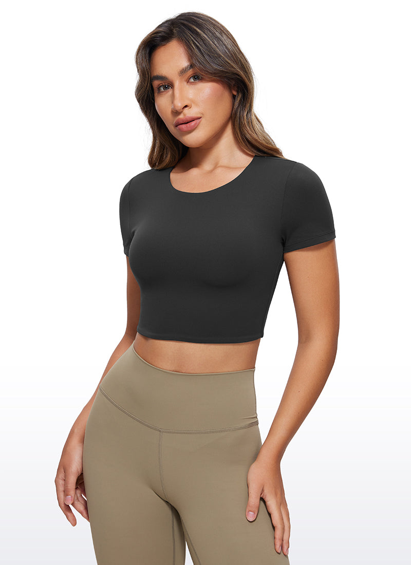 Butterluxe Double Lined Cropped Short Sleeves