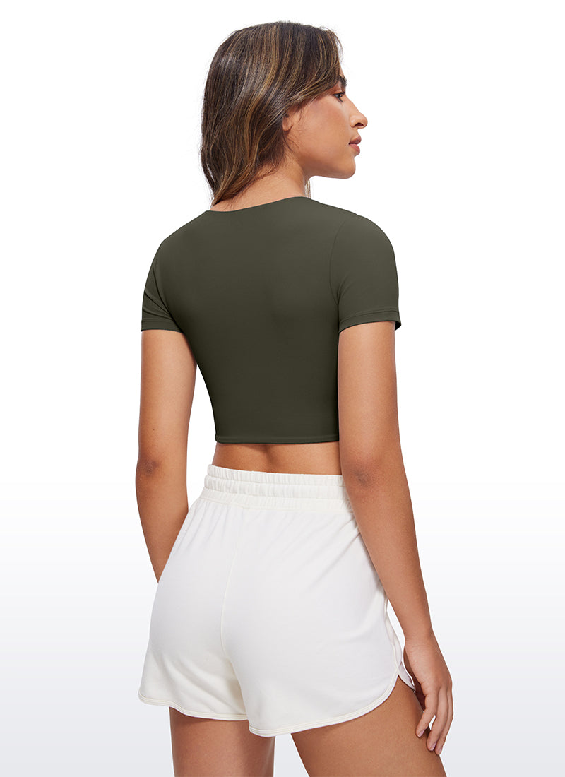 Butterluxe Double Lined Cropped Short Sleeves