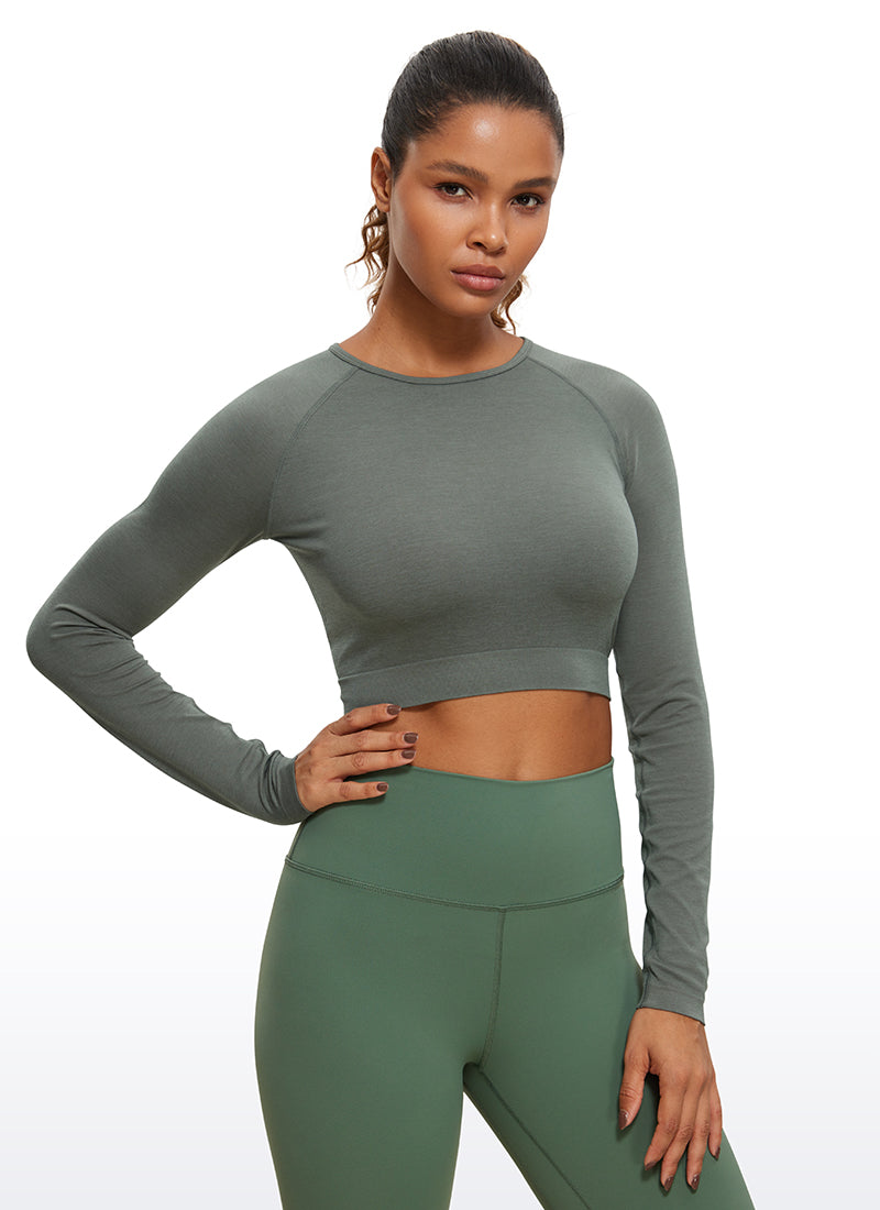 Seamless Cropped Long Sleeve Slim Fit