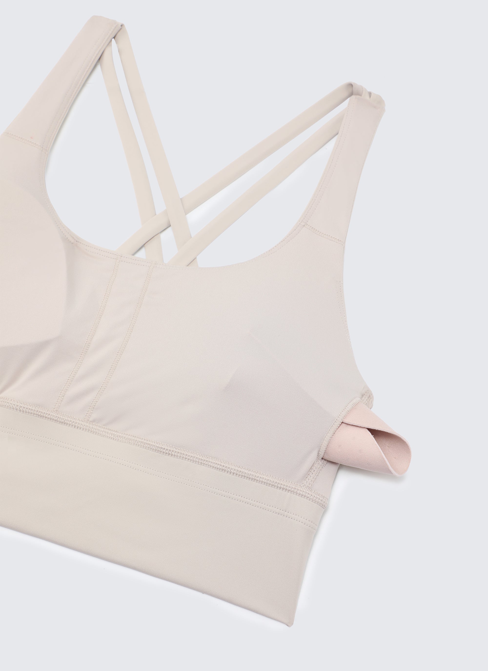 CRZ YOGA Womens Strappy Longline Nakedfeel Training Sports Bra Mojave Tan @model_info:NEW