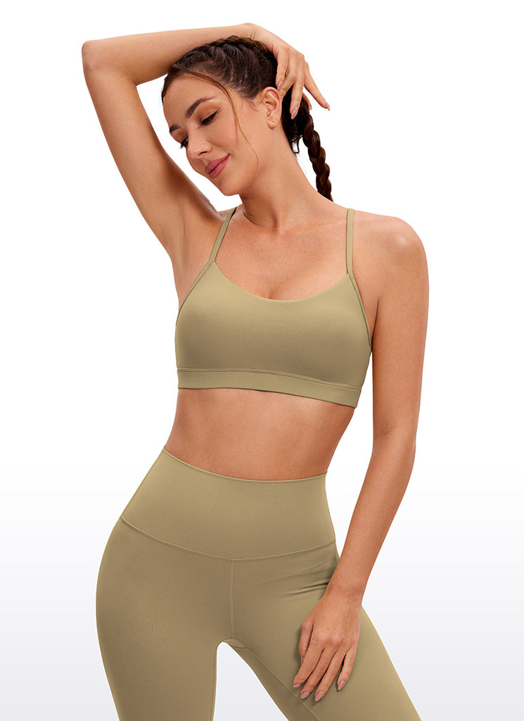 CRZ YOGA Women's Yoga Light Support Butterluxe Sports Bra Y back Green Glow