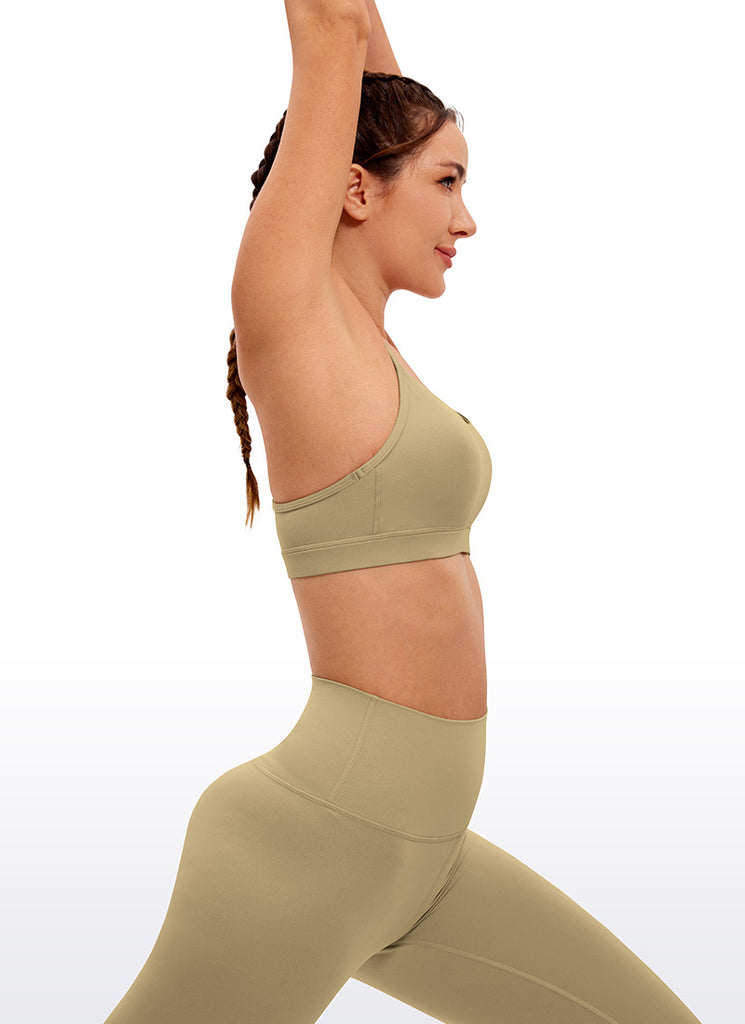 CRZ YOGA Women's Yoga Light Support Butterluxe Sports Bra Y back Green Glow