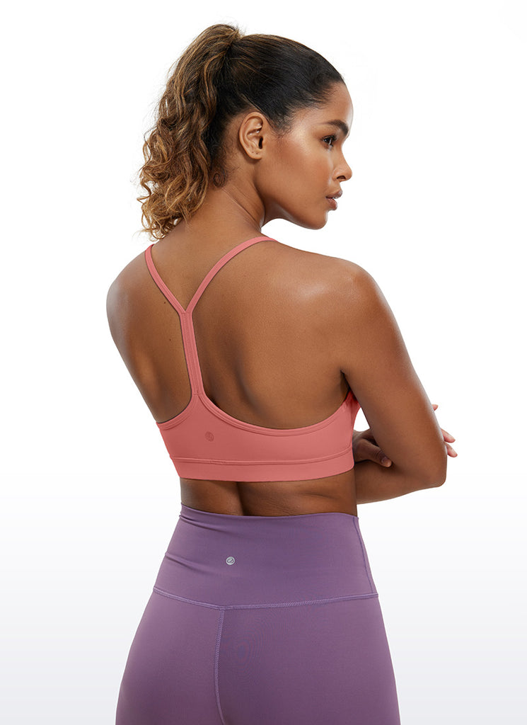 CRZ YOGA Women's Yoga Light Support Butterluxe Sports Bra Y back Briar Rose