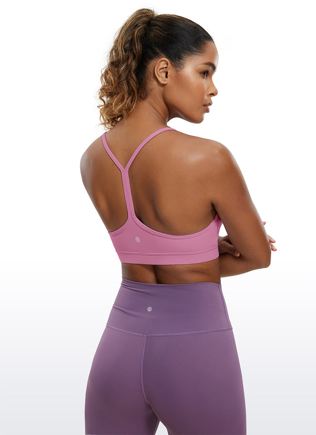 CRZ YOGA Women's Yoga Light Support Butterluxe Sports Bra Y back Velvet Dust