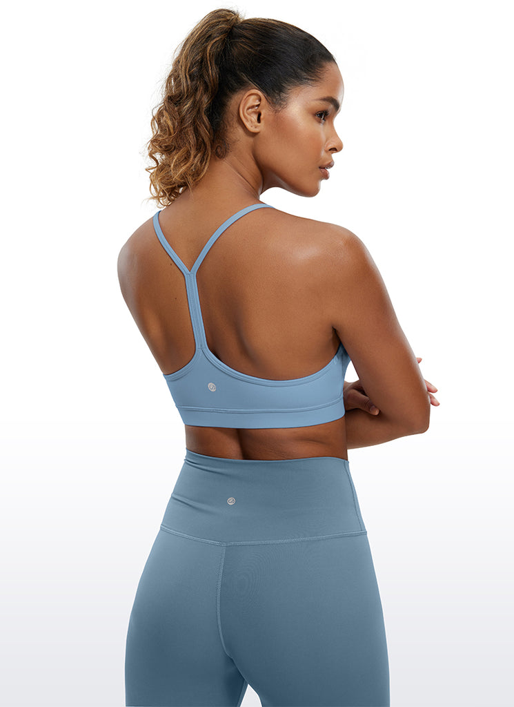 CRZ YOGA Women's Yoga Light Support Butterluxe Sports Bra Y back Universe Blue