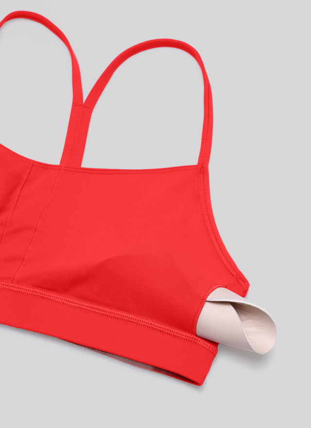 CRZ YOGA Women's Yoga Light Support Butterluxe Sports Bra Y back Deep Red