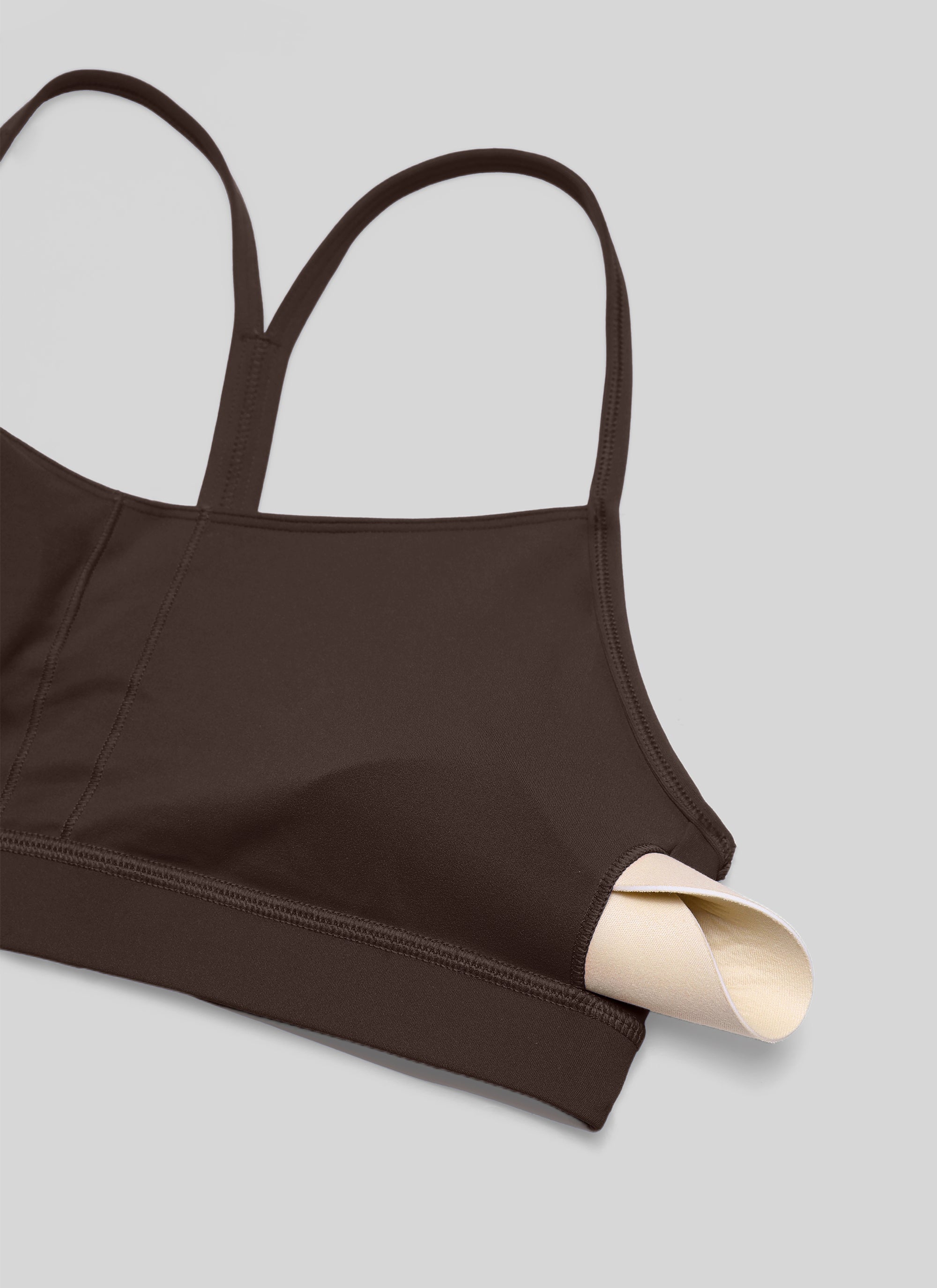 CRZ YOGA Women's Yoga Light Support Butterluxe Sports Bra Y back Hot Fudge Brown