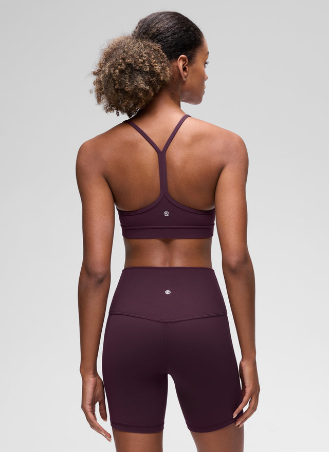 CRZ YOGA Women's Yoga Light Support Butterluxe Sports Bra Y back Deep Purple