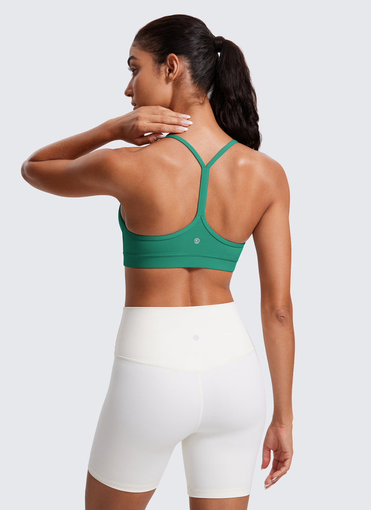 CRZ YOGA Women's Yoga Light Support Butterluxe Sports Bra Y back Cascadia Green