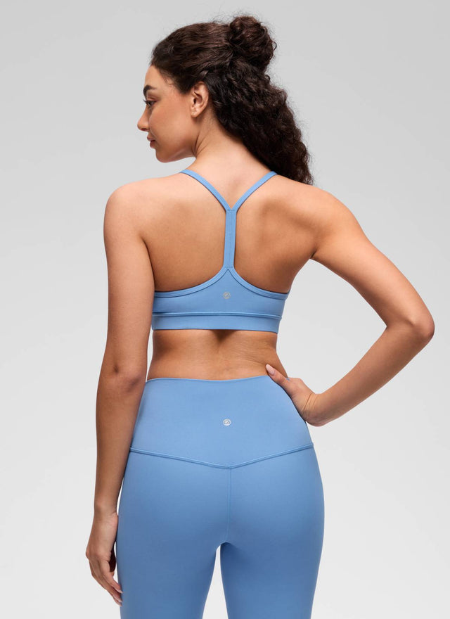 CRZ YOGA Women's Yoga Light Support Butterluxe Sports Bra Y back Party Blue @model_info:Anano