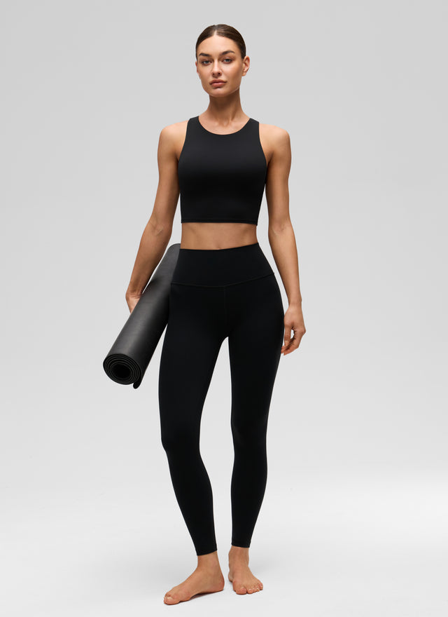 CRZ YOGA  Women's Yoga Low Support Butterluxe Tank High Neck Racerback Black