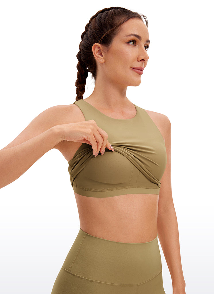 CRZ YOGA  Women's Yoga Low Support Butterluxe Tank High Neck Racerback True Navy