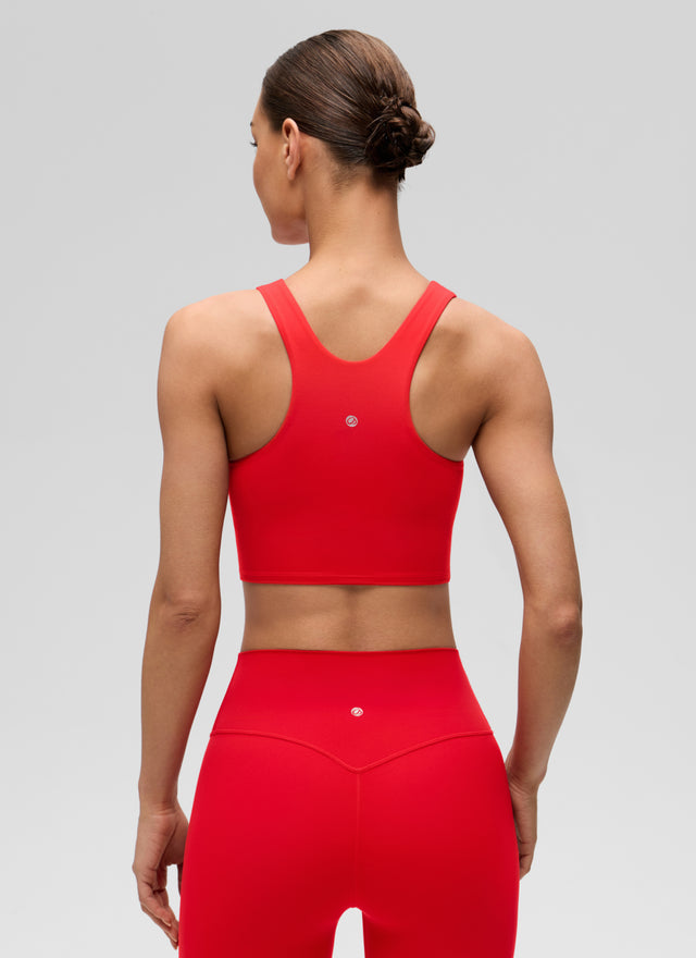 CRZ YOGA  Women's Yoga Low Support Butterluxe Tank High Neck Racerback Deep Red