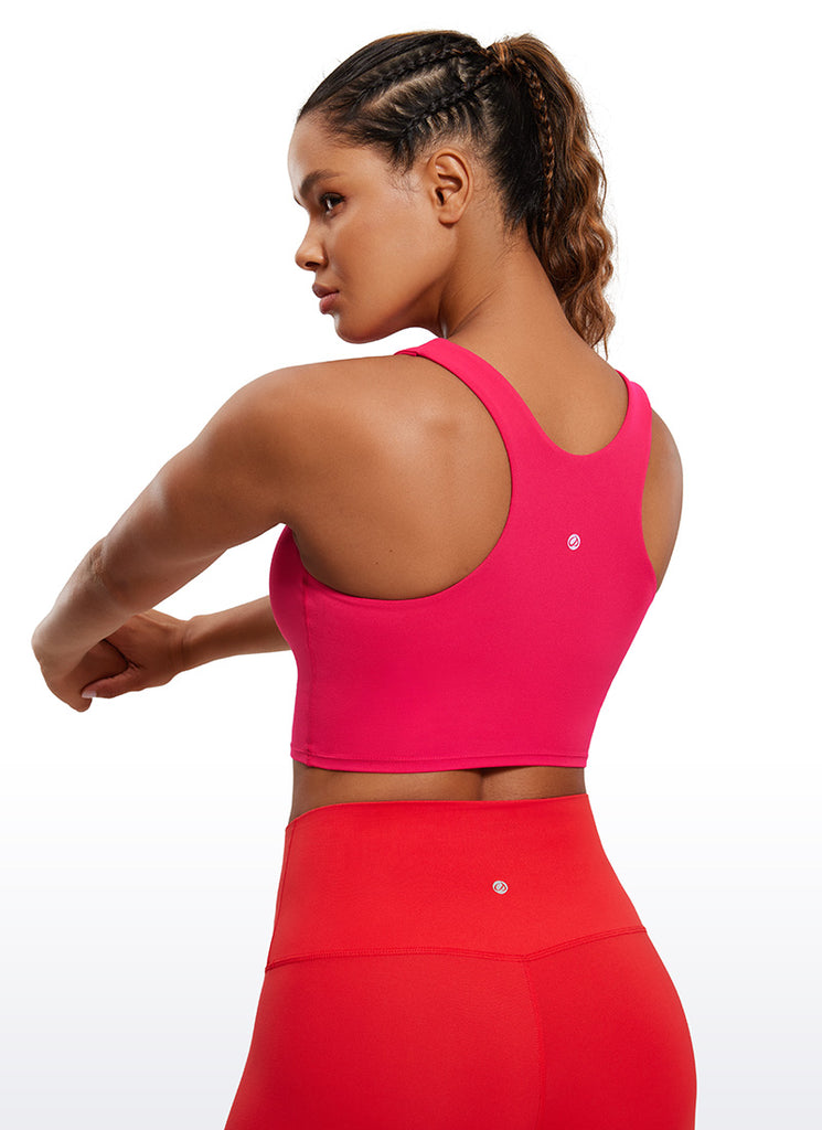CRZ YOGA  Women's Yoga Low Support Butterluxe Tank High Neck Racerback Magenta Purple