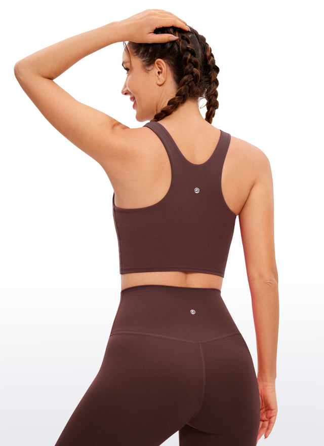 CRZ YOGA  Women's Yoga Low Support Butterluxe Tank High Neck Racerback Taupe @model_info:D