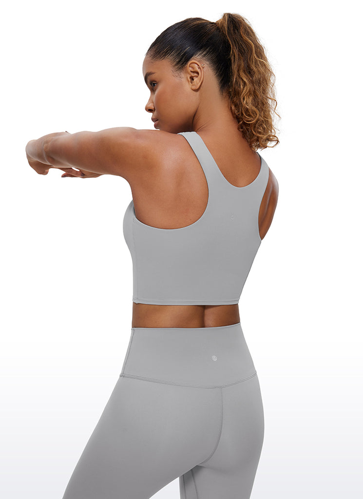 CRZ YOGA  Women's Yoga Low Support Butterluxe Tank High Neck Racerback Universe Blue