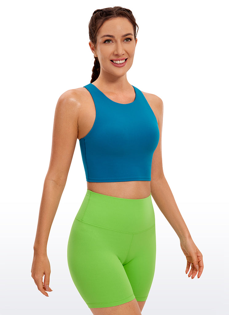 CRZ YOGA  Women's Yoga Low Support Butterluxe Tank High Neck Racerback Super-sonic Blue