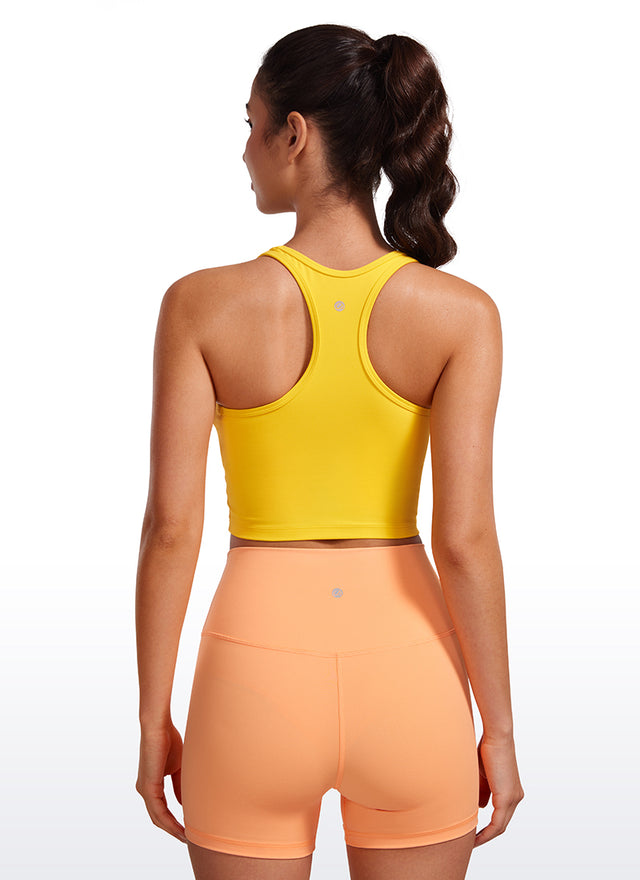 CRZ YOGA Women's Yoga Low support Butterluxe Scoop Neck Bra Y-Back High Visibility Yellow