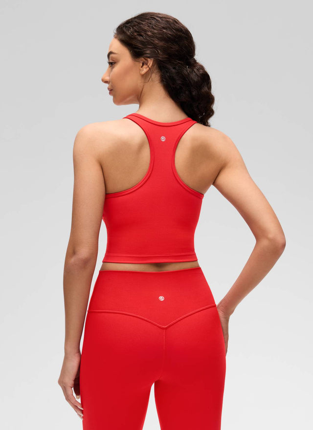 CRZ YOGA Women's Yoga Low support Butterluxe Scoop Neck Bra Y-Back Deep Red @model_info:Anano