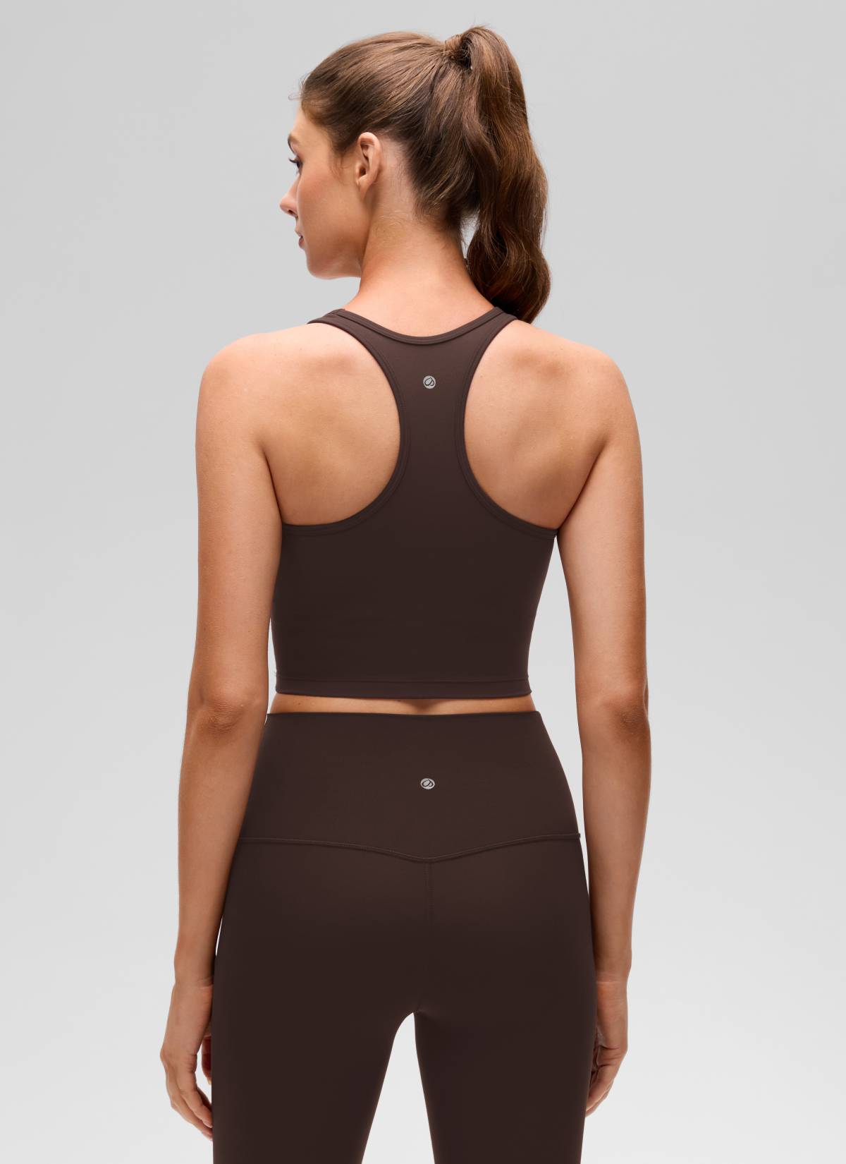 CRZ YOGA Women's Yoga Low support Butterluxe Scoop Neck Bra Y-Back Hot Fudge Brown @model_info:Gelya