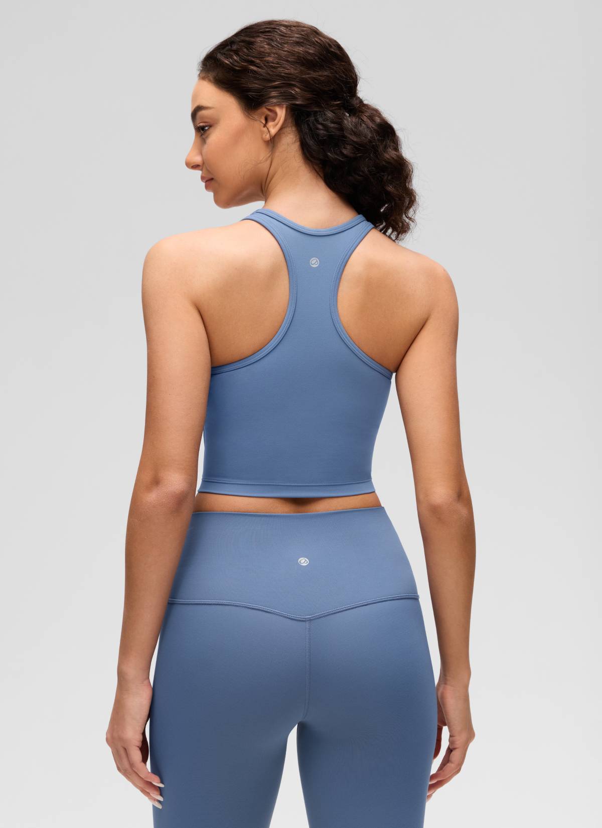 CRZ YOGA Women's Yoga Low support Butterluxe Scoop Neck Bra Y-Back Oasis Blue @model_info:Anano