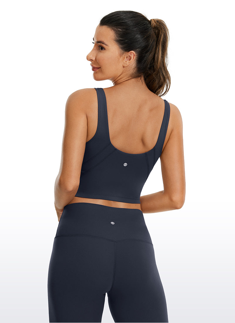 CRZ YOGA Women's Yoga Low support Butterluxe Longline Bra U-back Twilight Blue