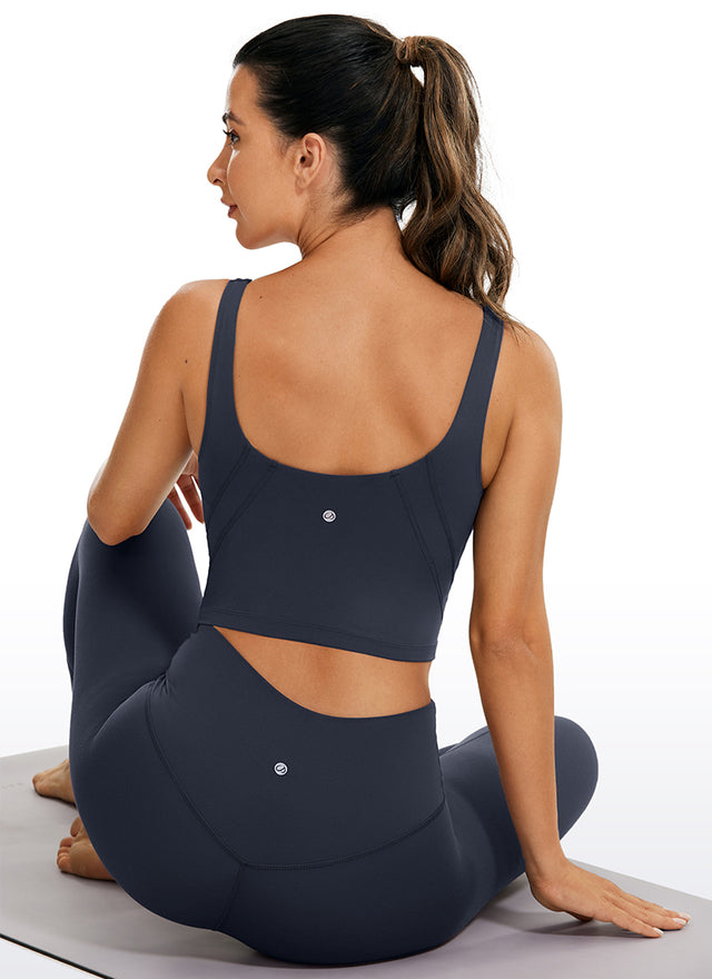 CRZ YOGA Women's Yoga Low support Butterluxe Longline Bra U-back Twilight Blue