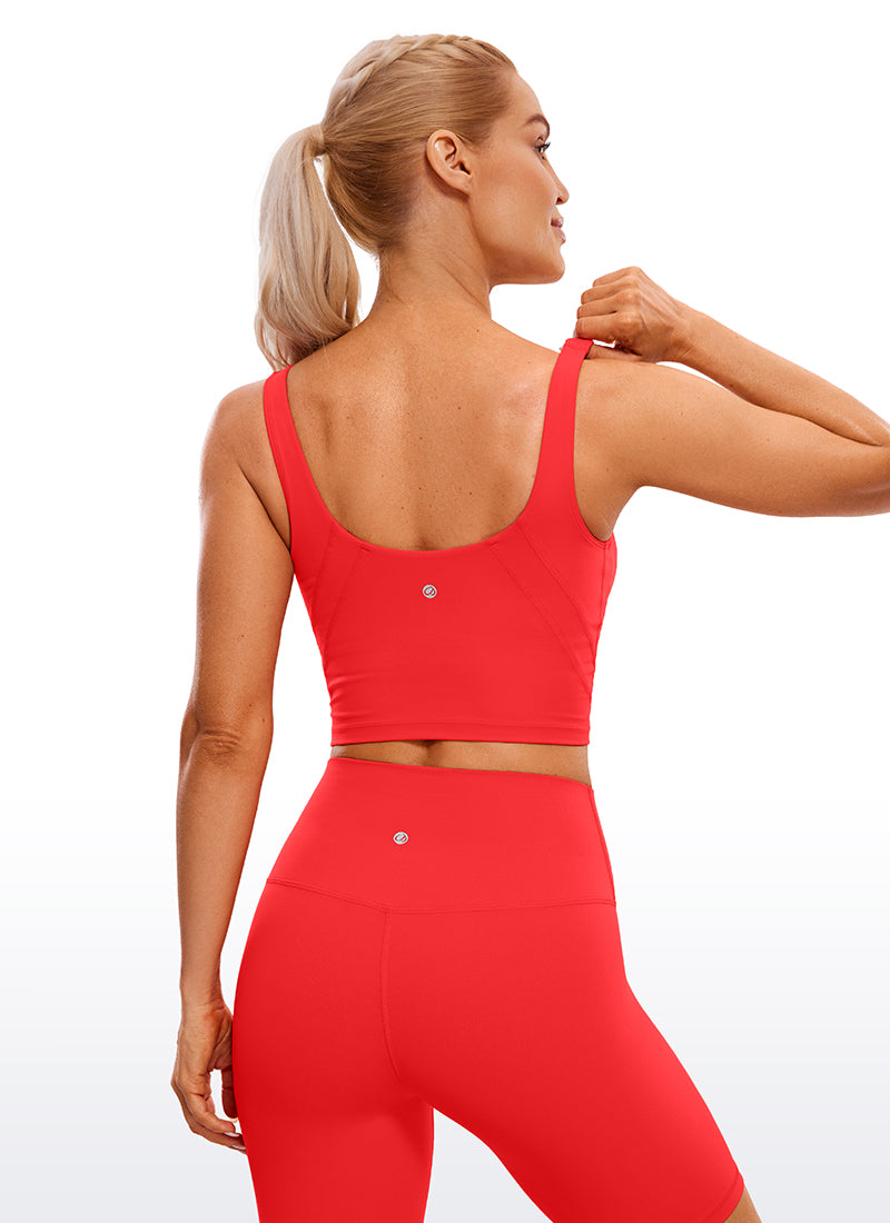 CRZ YOGA Women's Yoga Low support Butterluxe Longline Bra U-back Deep Red