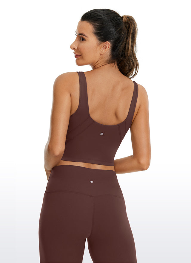 CRZ YOGA Women's Yoga Low support Butterluxe Longline Bra U-back Taupe