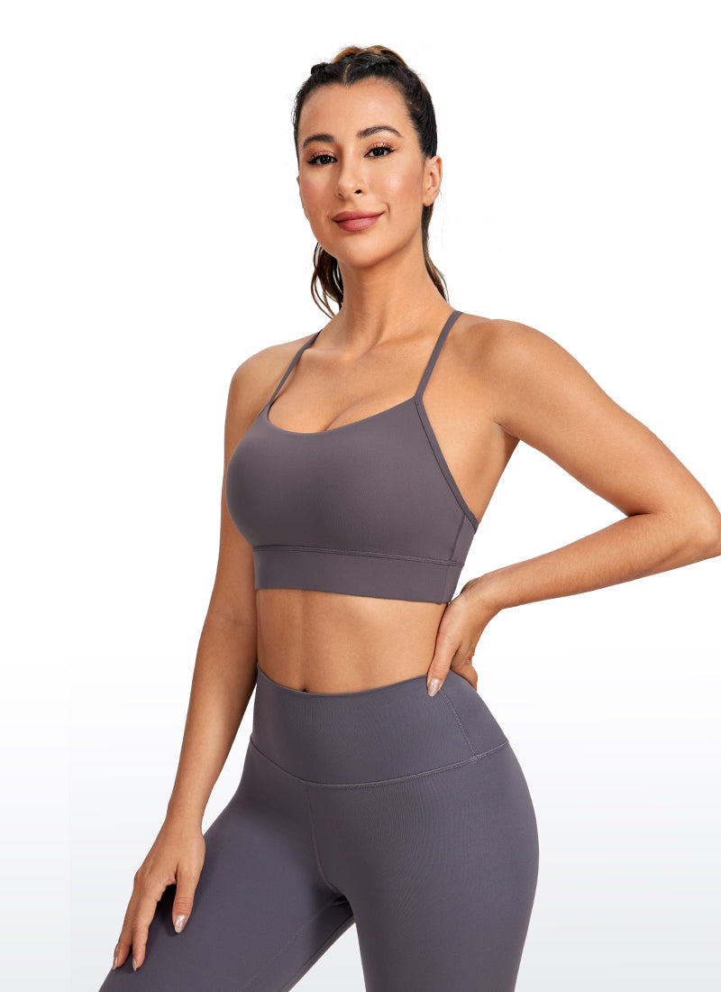 CRZ YOGA Women's Yoga Light Support Butterluxe Longline Bra Y-Back Tornado