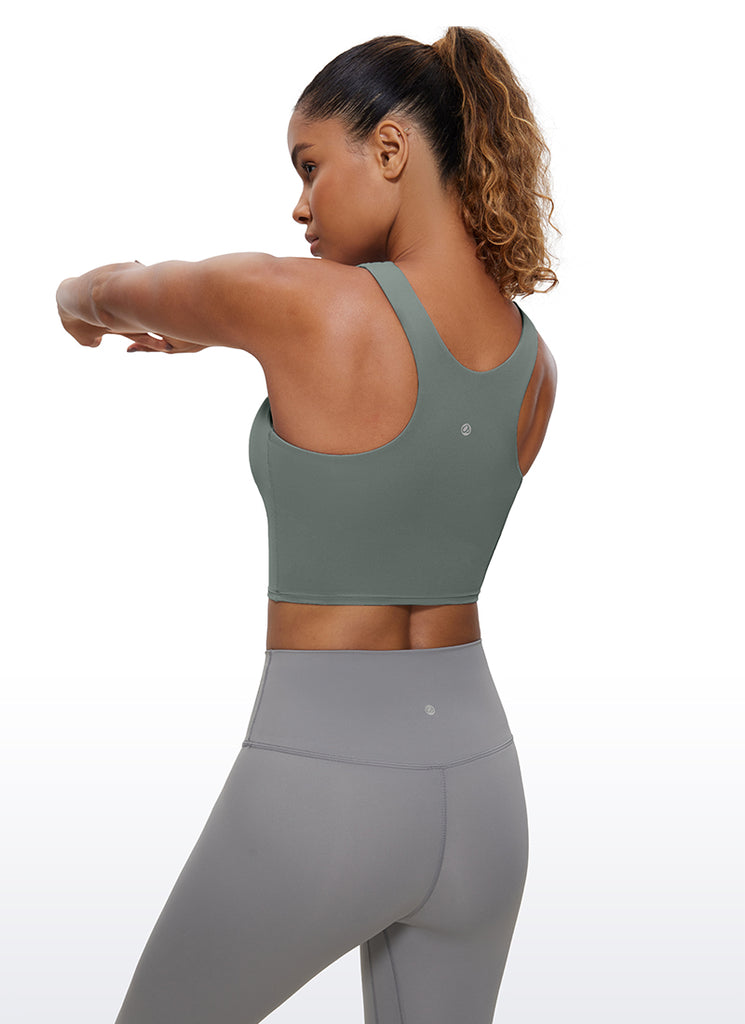 CRZ YOGA  Women's Yoga Low Support Butterluxe Tank High Neck Racerback Black Tie Dye Flowers