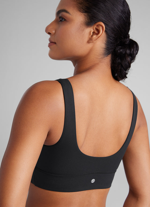CRZ YOGA Women's Yoga Low Support Butterluxe Sport Bra U Back Longline Black