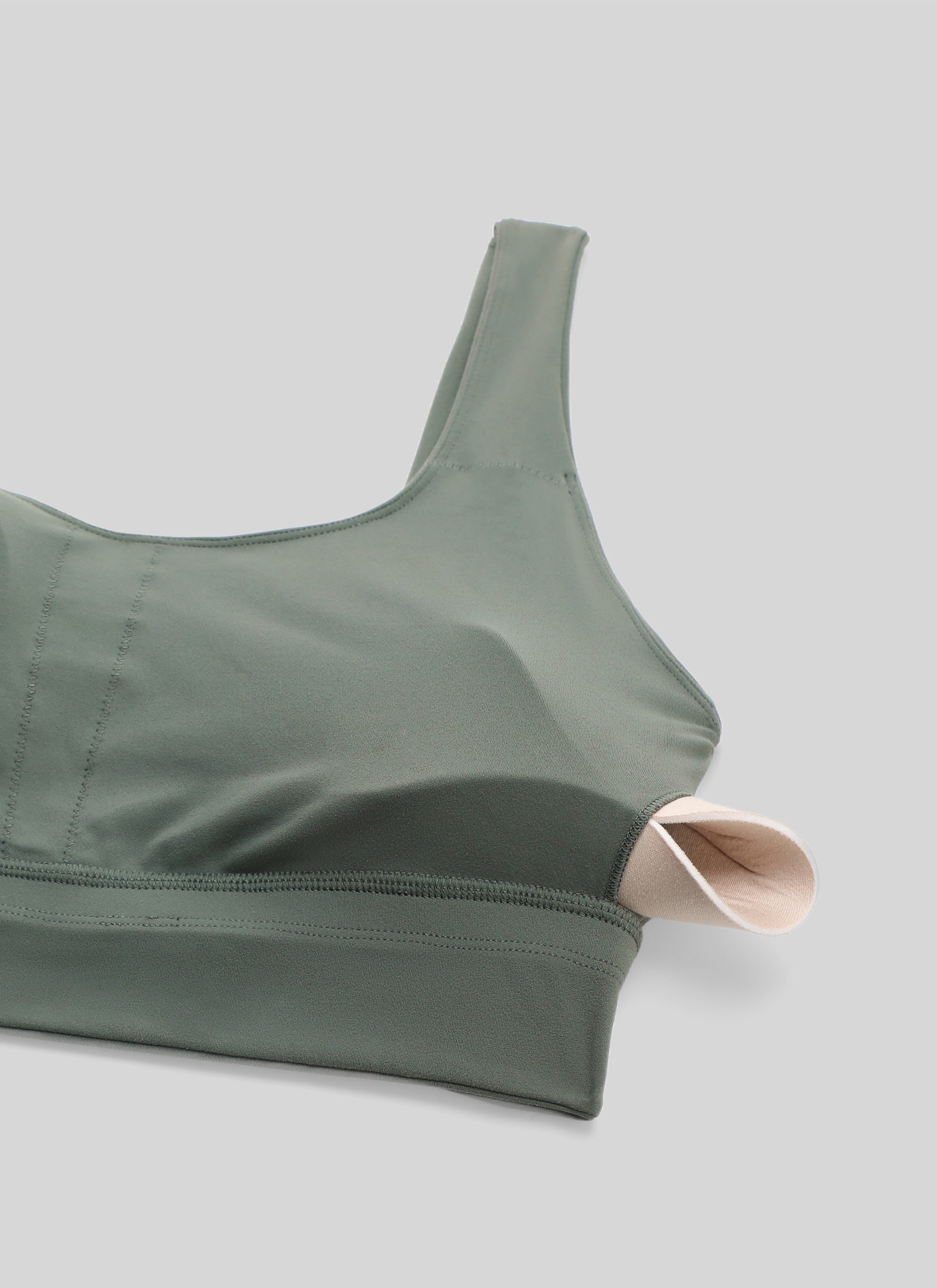 CRZ YOGA Women's Yoga Low Support Butterluxe Sport Bra U Back Longline Grey Sage @model_info:NEW