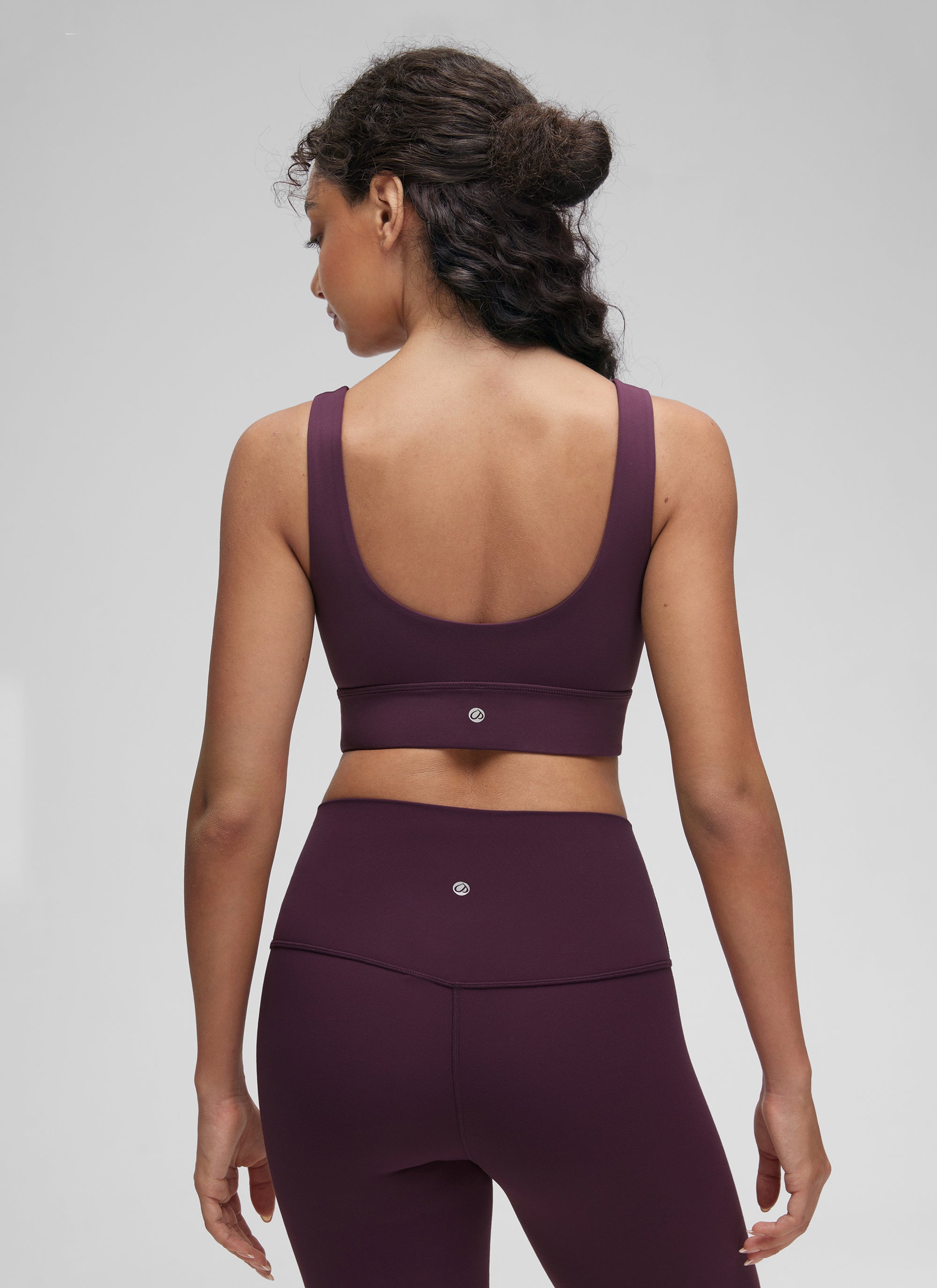 CRZ YOGA Women's Yoga Low Support Butterluxe Sport Bra U Back Longline Deep Purple @model_info:Anano