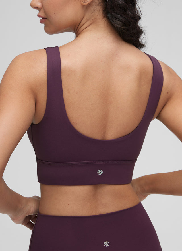 CRZ YOGA Women's Yoga Low Support Butterluxe Sport Bra U Back Longline Deep Purple @model_info:Anano
