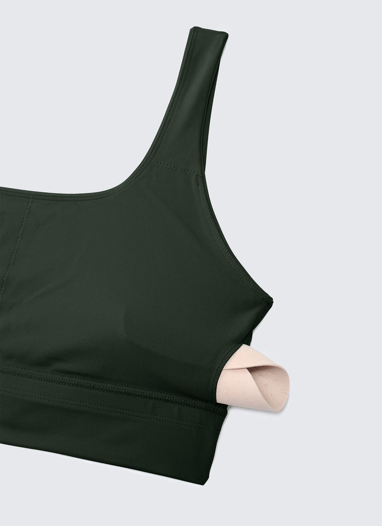 CRZ YOGA Women's Yoga Low Support Butterluxe Sport Bra U Back Longline Legend Green