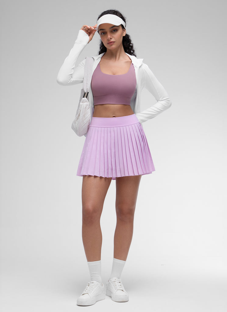 CRZ YOGA Women's Yoga Low Support Butterluxe Sport Bra U Back Longline Light Lavender