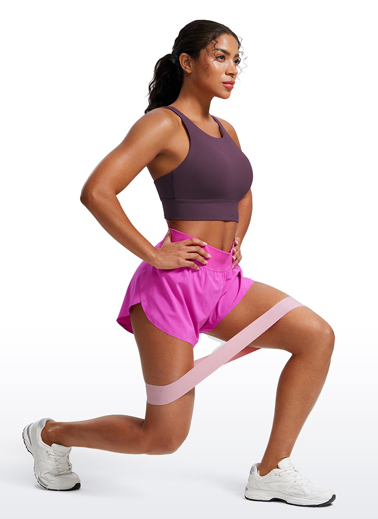 CRZ YOGA Women's Training Medium Support Butterluxe Bra Strappy back Grape Thistle Purple