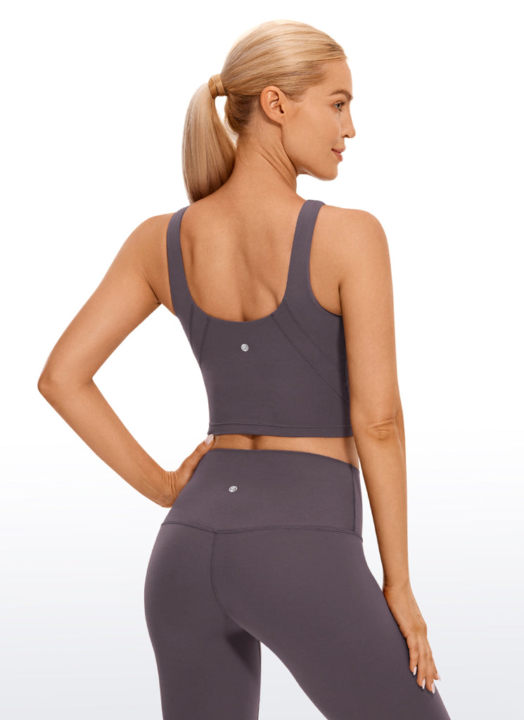 CRZ YOGA Women's Yoga Low Support Butterluxe High Neck Bra U Back Deep Purple