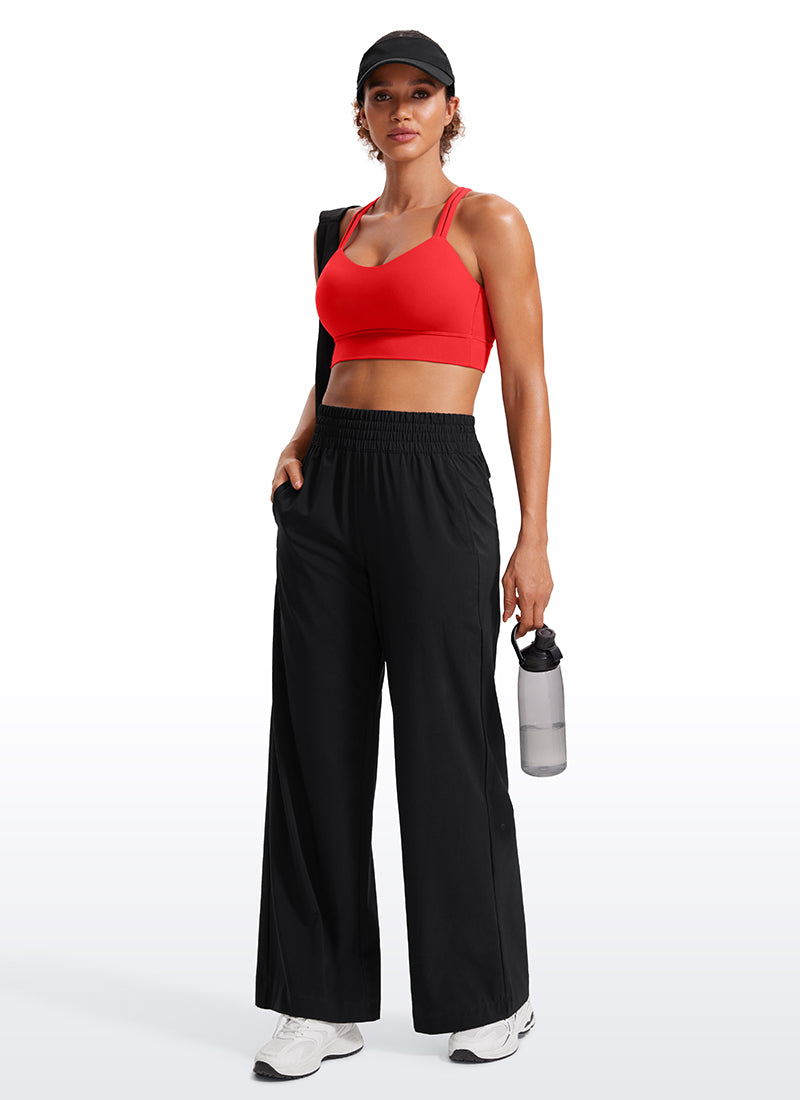 CRZ YOGA Womens Butterluxe Strappy Longline Criss Cross Molded Cup Bra Deep Red