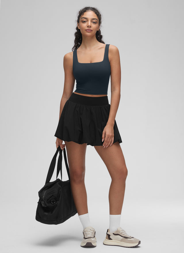 CRZ YOGA Women's Yoga Low Impact Butterluxe Longline Bra Square Neck True Navy @model_info:Anano