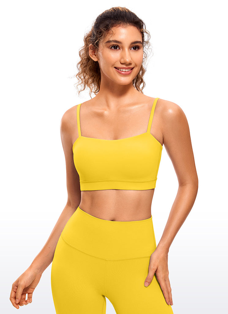 CRZ YOGA Womens Butterluxe  Adjustable Spaghetti Thin Strap Sports Bra Noctilucence Red