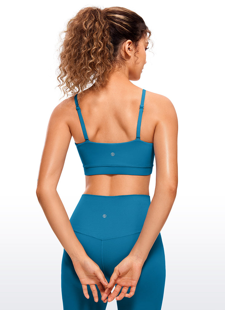 CRZ YOGA Womens Butterluxe  Adjustable Spaghetti Thin Strap Sports Bra Stelindigo