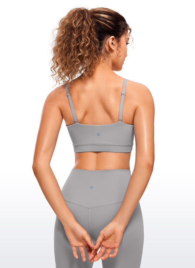 CRZ YOGA Womens Butterluxe  Adjustable Spaghetti Thin Strap Sports Bra Stelindigo