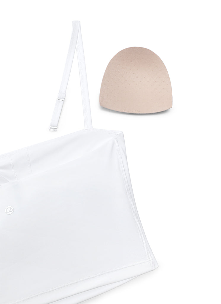 CRZ YOGA Womens Butterluxe Longline Adjustable Thin Strap Sports Bra White