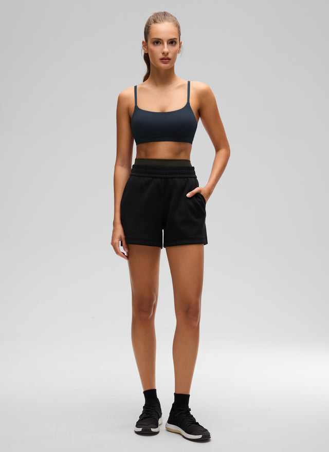 CRZ YOGA Womens Butterluxe Adjustable Spaghetti Strap Scoop Neck Bra True Navy