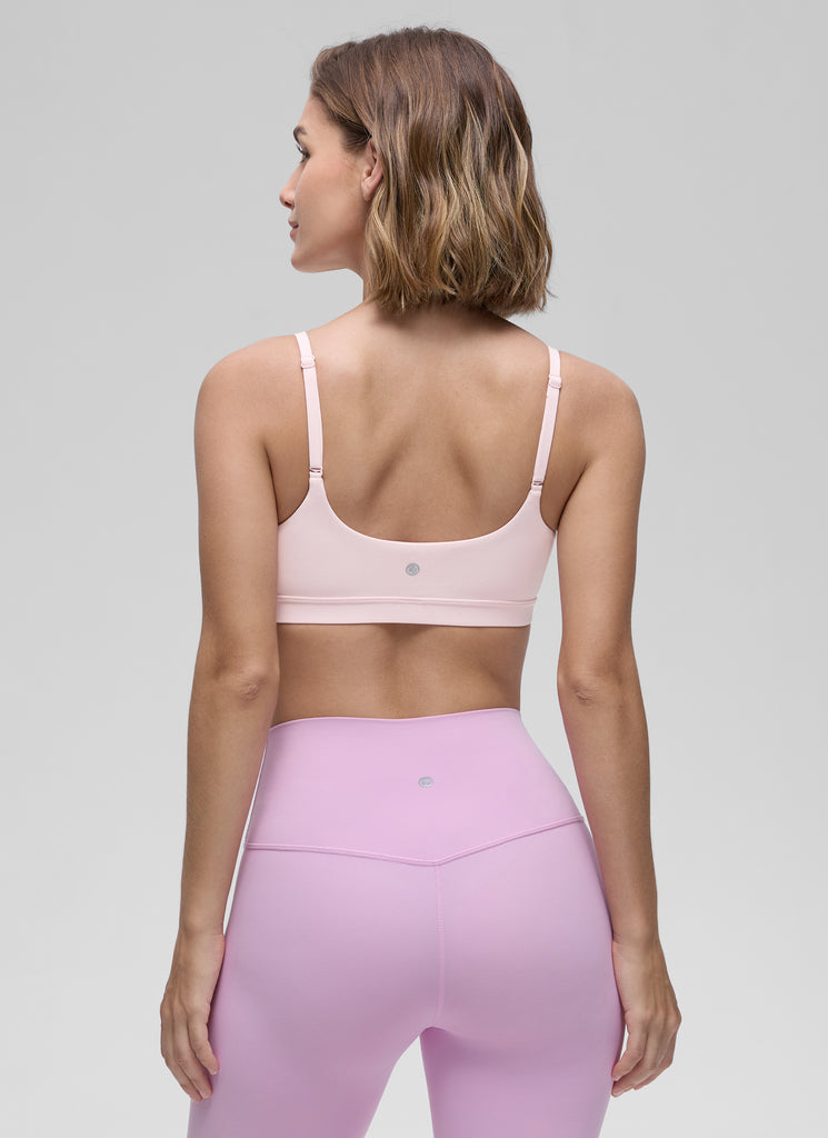 CRZ YOGA Womens Butterluxe Adjustable Spaghetti Strap Scoop Neck Bra Strawberry Pink