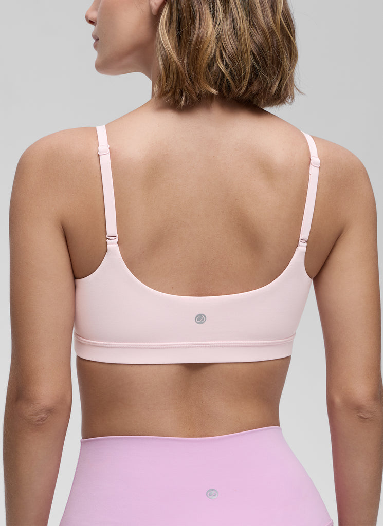 CRZ YOGA Womens Butterluxe Adjustable Spaghetti Strap Scoop Neck Bra Strawberry Pink