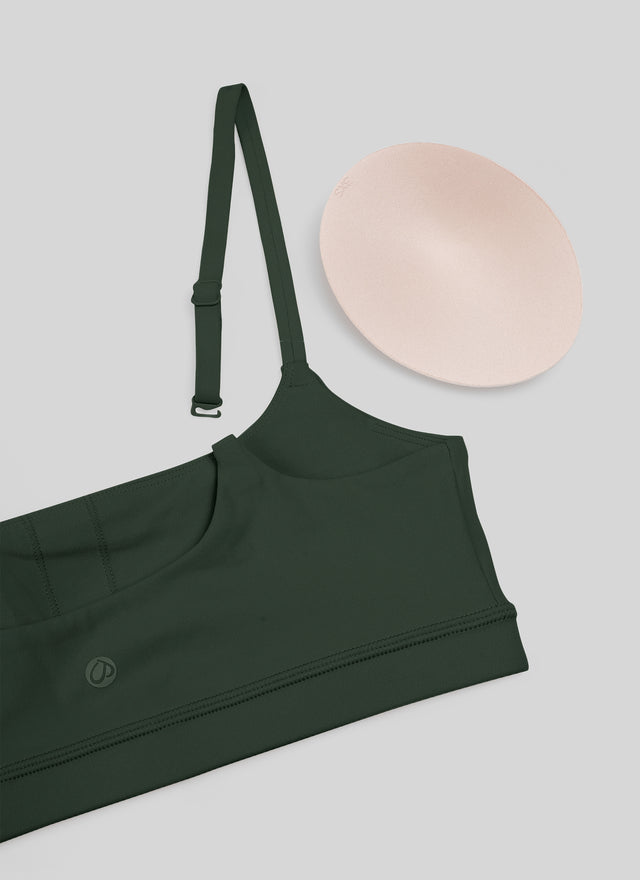 CRZ YOGA Womens Butterluxe Adjustable Spaghetti Strap Scoop Neck Bra Legend Green @model_info:NEW