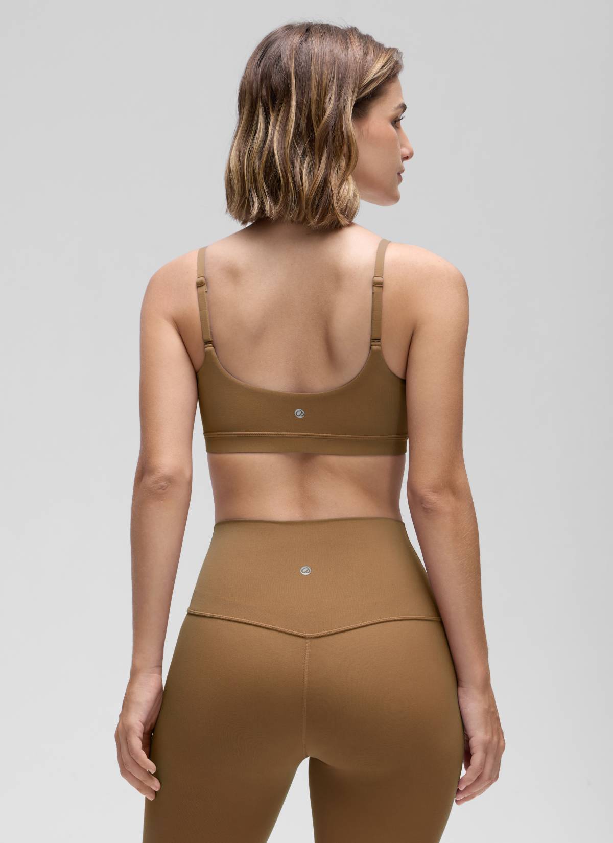 CRZ YOGA Womens Butterluxe Adjustable Spaghetti Strap Scoop Neck Bra Allspice